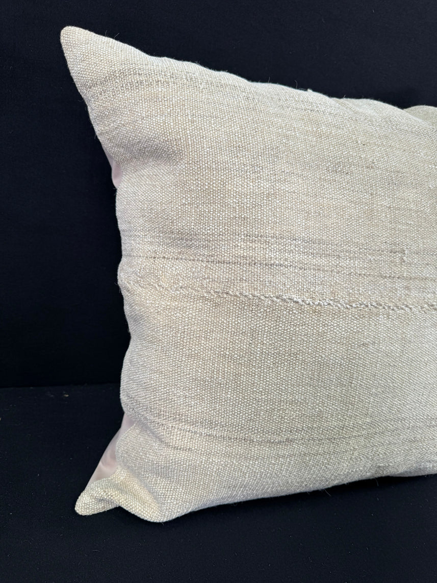 Turkish Hemp Pillow Cushion Natural Beige Pillow Cushion Cover 24x24 #30416