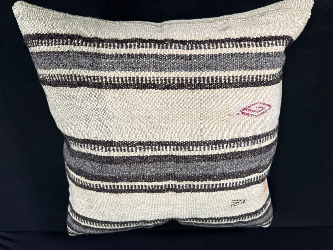 Turkish Hemp Pillow Cushion Natural Beige Gray Pillow Cushion Cover 24x24 #30392