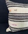 Turkish Hemp Pillow Cushion Natural Beige Gray Pillow Cushion Cover 24x24 #30392