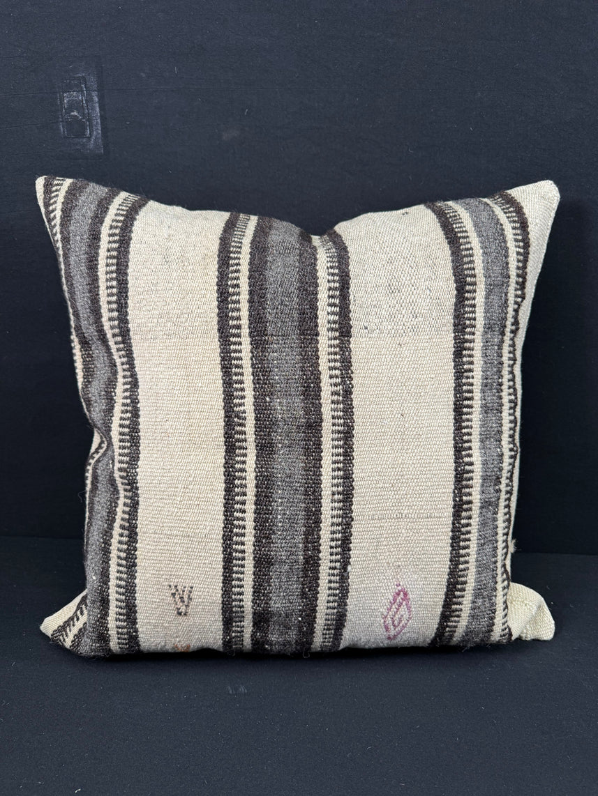 Turkish Hemp Pillow Cushion Natural Beige Gray Pillow Cushion Cover 24x24 #30392