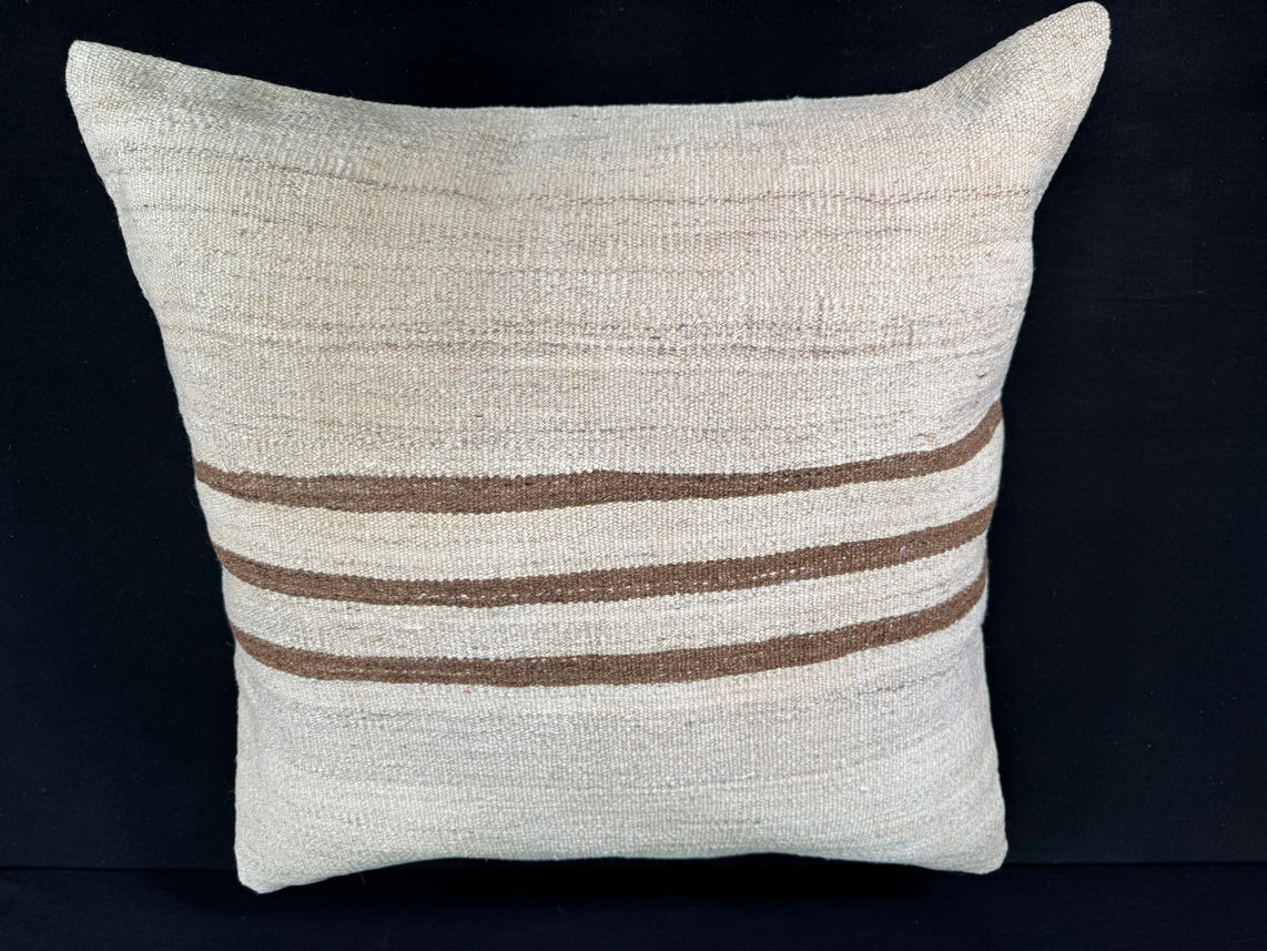 Turkish Hemp Pillow Cushion Natural Beige Brown Pillow Cushion Cover 24x24 #30388