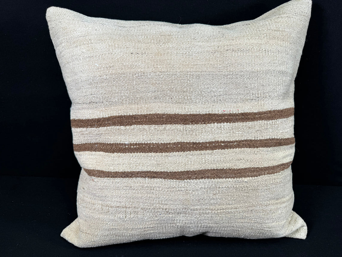 Turkish Hemp Pillow Cushion Natural Beige Brown Pillow Cushion Cover 24x24 #30388