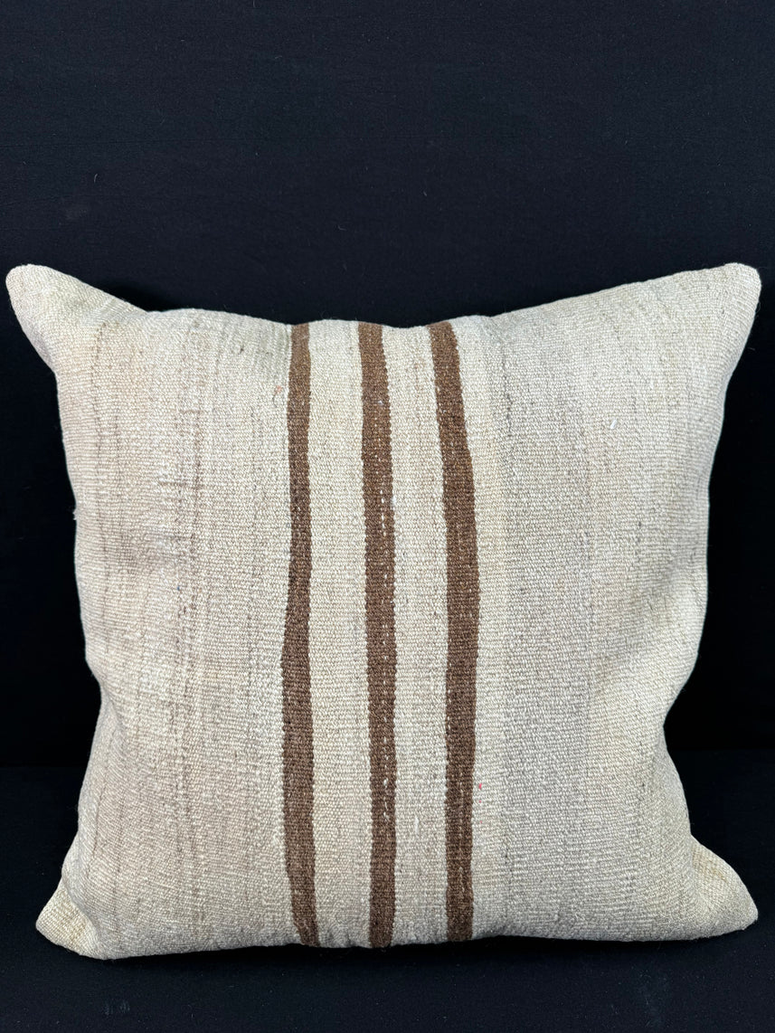 Turkish Hemp Pillow Cushion Natural Beige Brown Pillow Cushion Cover 24x24 #30388