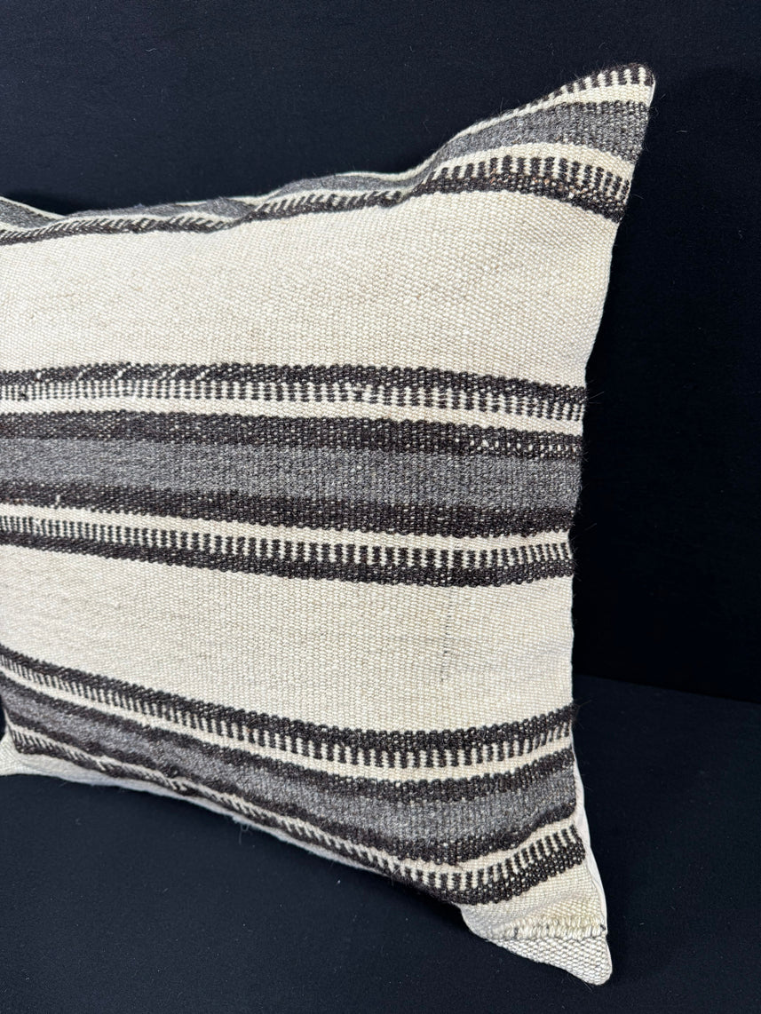 Turkish Hemp Pillow Cushion Natural Beige Gray Pillow Cushion Cover 24x24 #30386