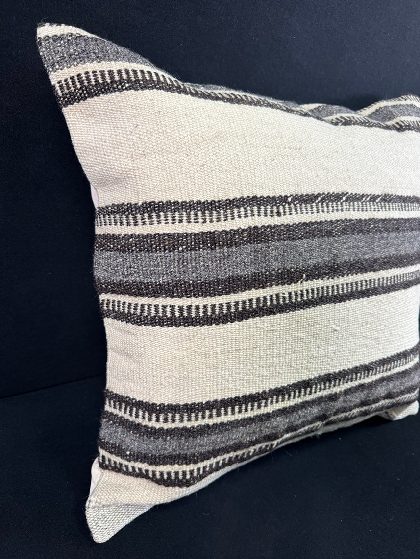 Turkish Hemp Pillow Cushion Natural Beige Gray Pillow Cushion Cover 24x24 #30386