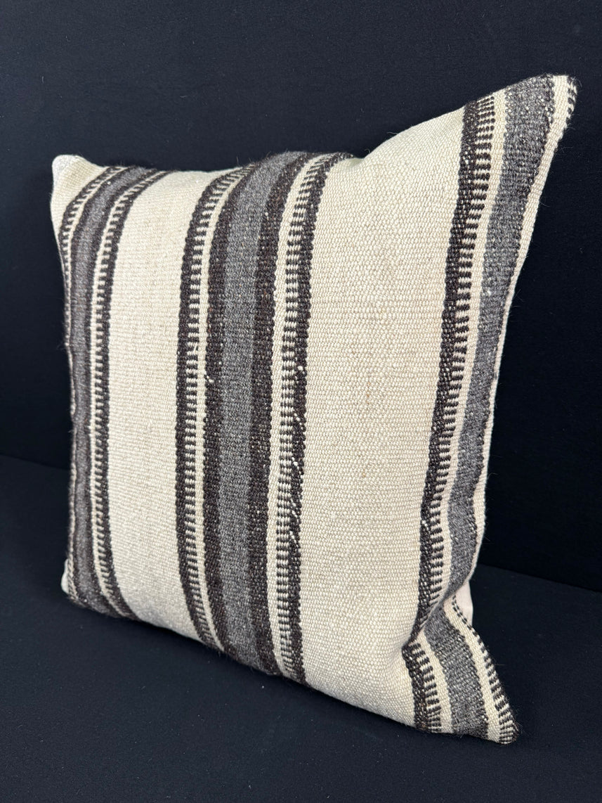 Turkish Hemp Pillow Cushion Natural Beige Gray Pillow Cushion Cover 24x24 #30386