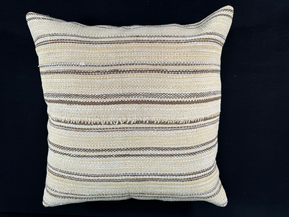Turkish Hemp Pillow Cushion Natural Beige Brown Pillow Cushion Cover 24x24 #30390