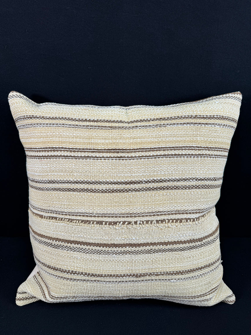 Turkish Hemp Pillow Cushion Natural Beige Brown Pillow Cushion Cover 24x24 #30390