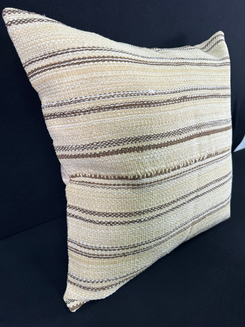 Turkish Hemp Pillow Cushion Natural Beige Brown Pillow Cushion Cover 24x24 #30390