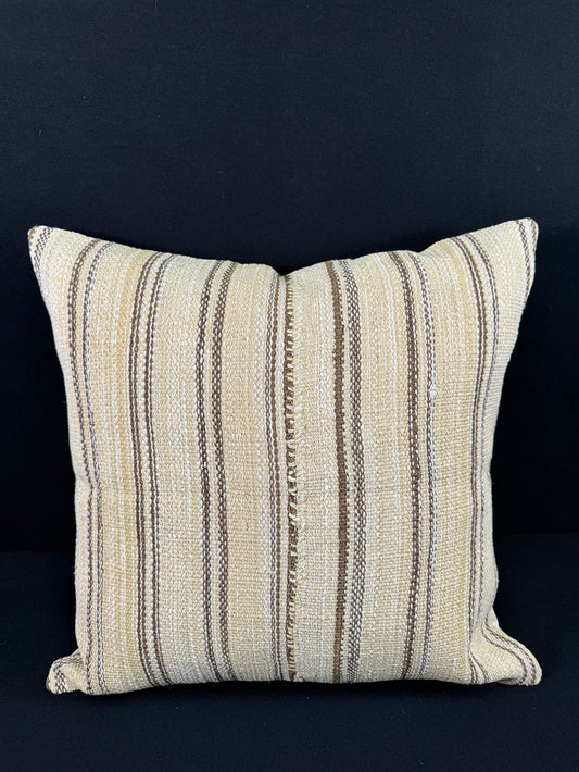Turkish Hemp Pillow Cushion Natural Beige Brown Pillow Cushion Cover 24x24 #30390