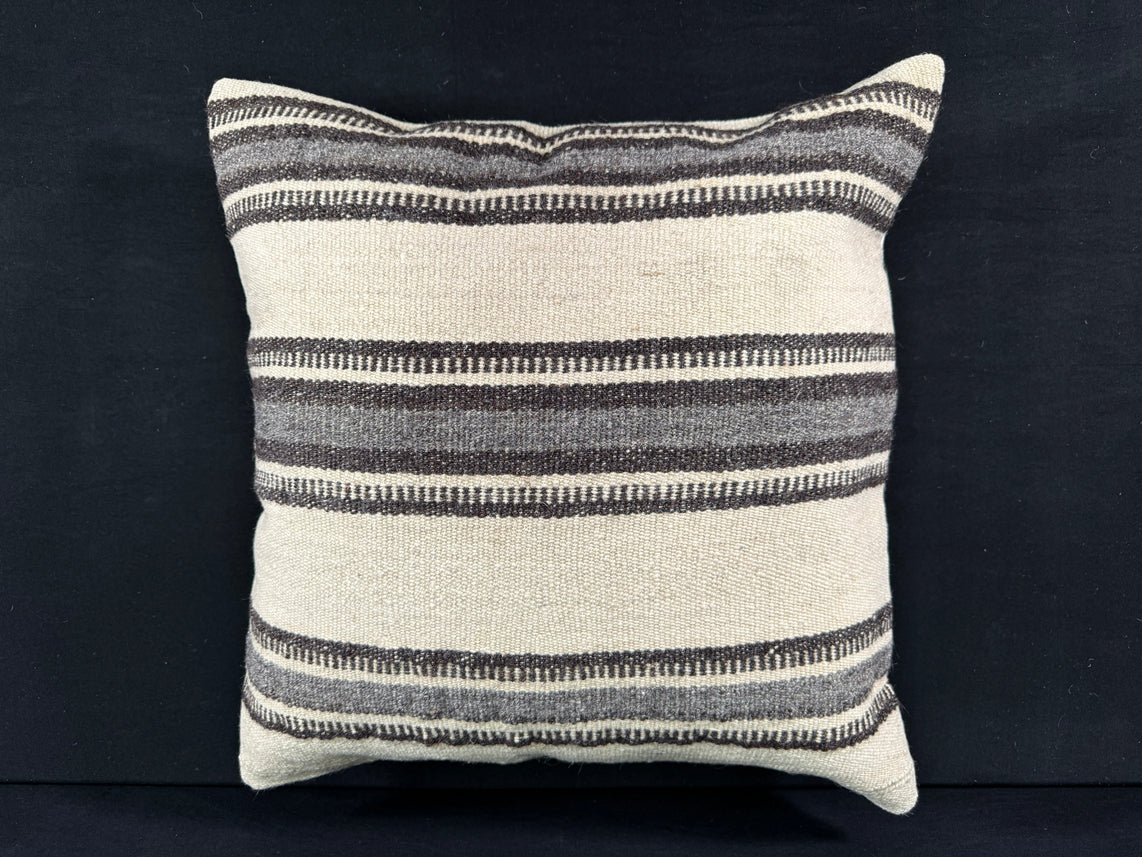 Turkish Hemp Pillow Cushion Natural Beige Gray Pillow Cushion Cover 24x24 #30387