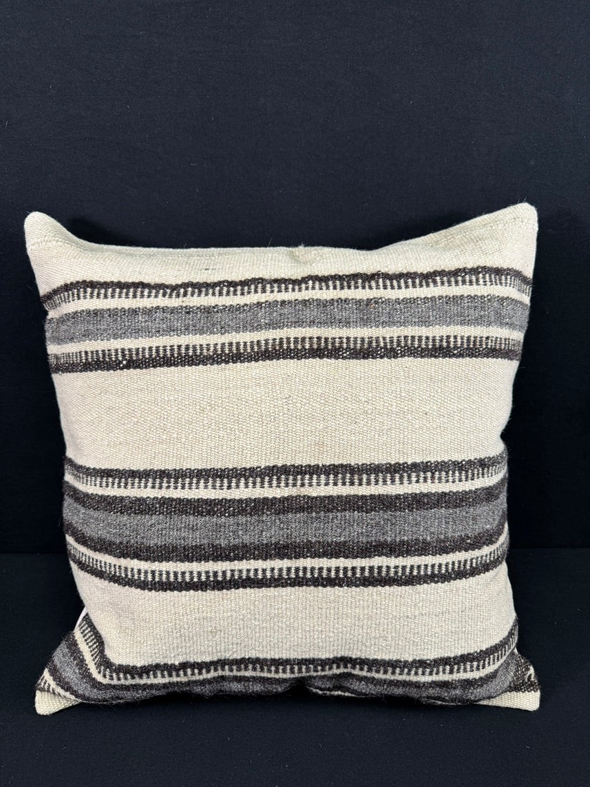 Turkish Hemp Pillow Cushion Natural Beige Gray Pillow Cushion Cover 24x24 #30387