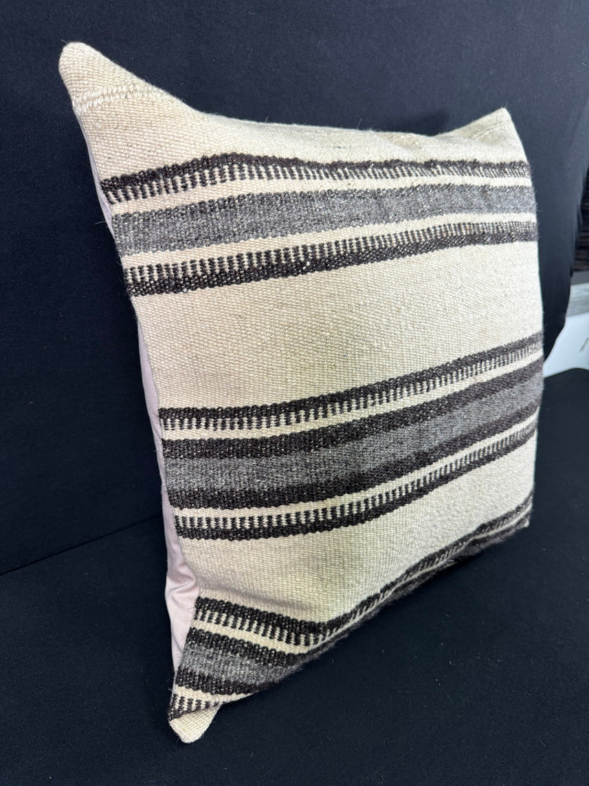 Turkish Hemp Pillow Cushion Natural Beige Gray Pillow Cushion Cover 24x24 #30387