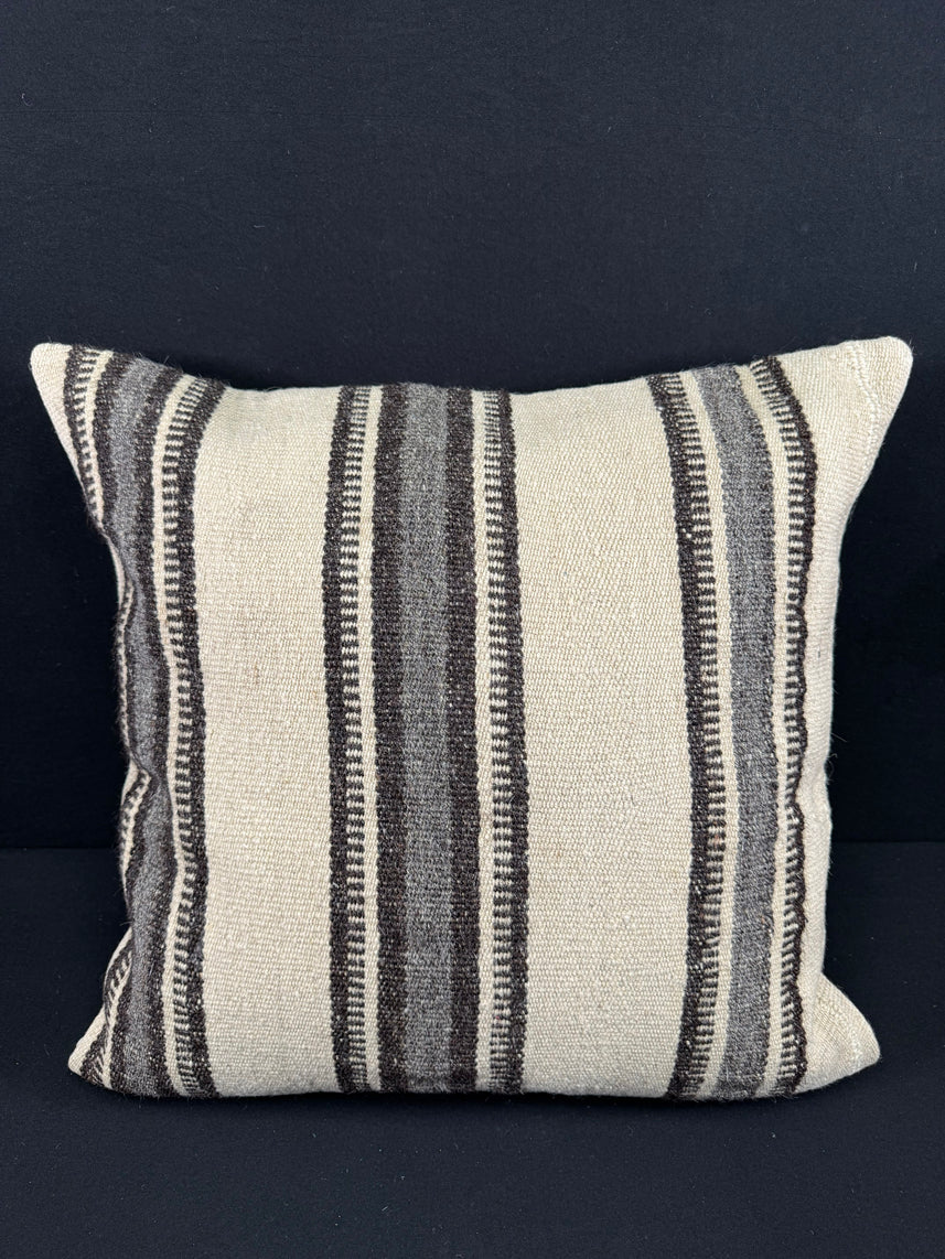 Turkish Hemp Pillow Cushion Natural Beige Gray Pillow Cushion Cover 24x24 #30387
