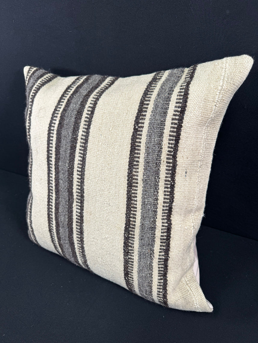 Turkish Hemp Pillow Cushion Natural Beige Gray Pillow Cushion Cover 24x24 #30387