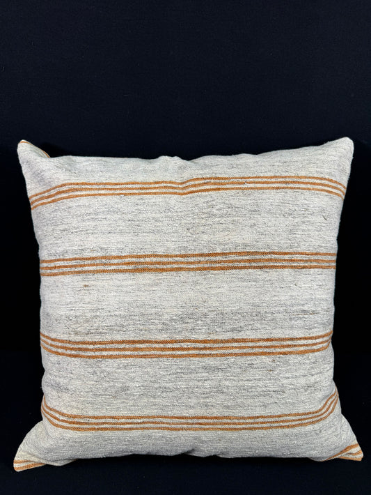 Turkish Hemp Pillow Cushion Natural Beige Rust Pillow Cushion Cover 24x24 #30391