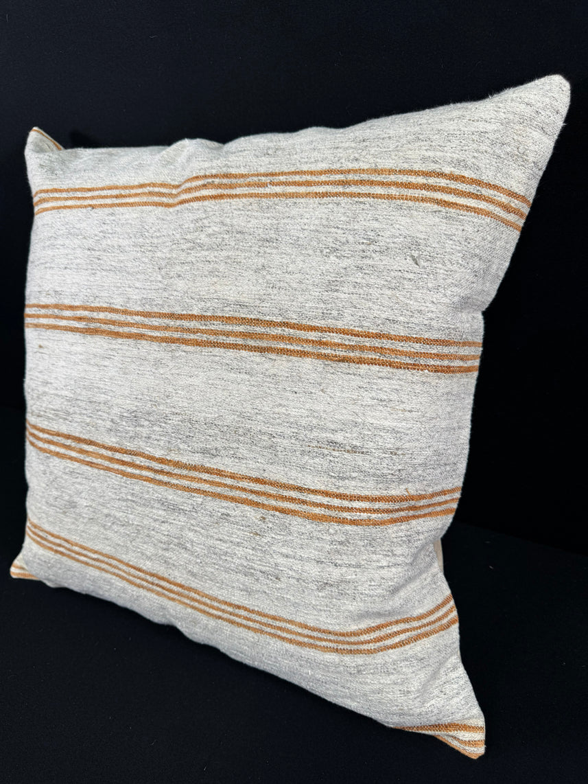 Turkish Hemp Pillow Cushion Natural Beige Rust Pillow Cushion Cover 24x24 #30391