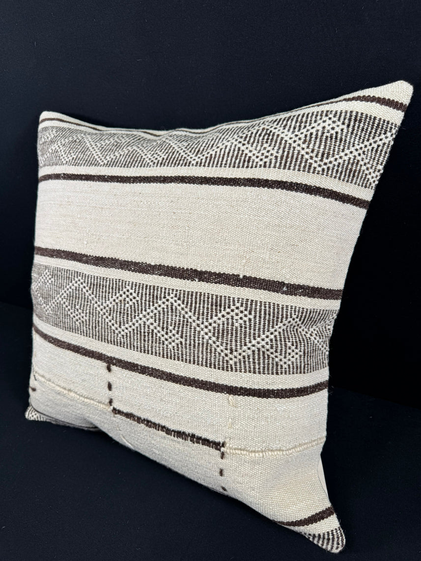 Turkish Hemp Pillow Cushion Natural Beige Brown Pillow Cushion Cover 24x24 #30381