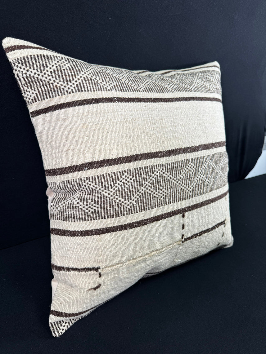 Turkish Hemp Pillow Cushion Natural Beige Brown Pillow Cushion Cover 24x24 #30381