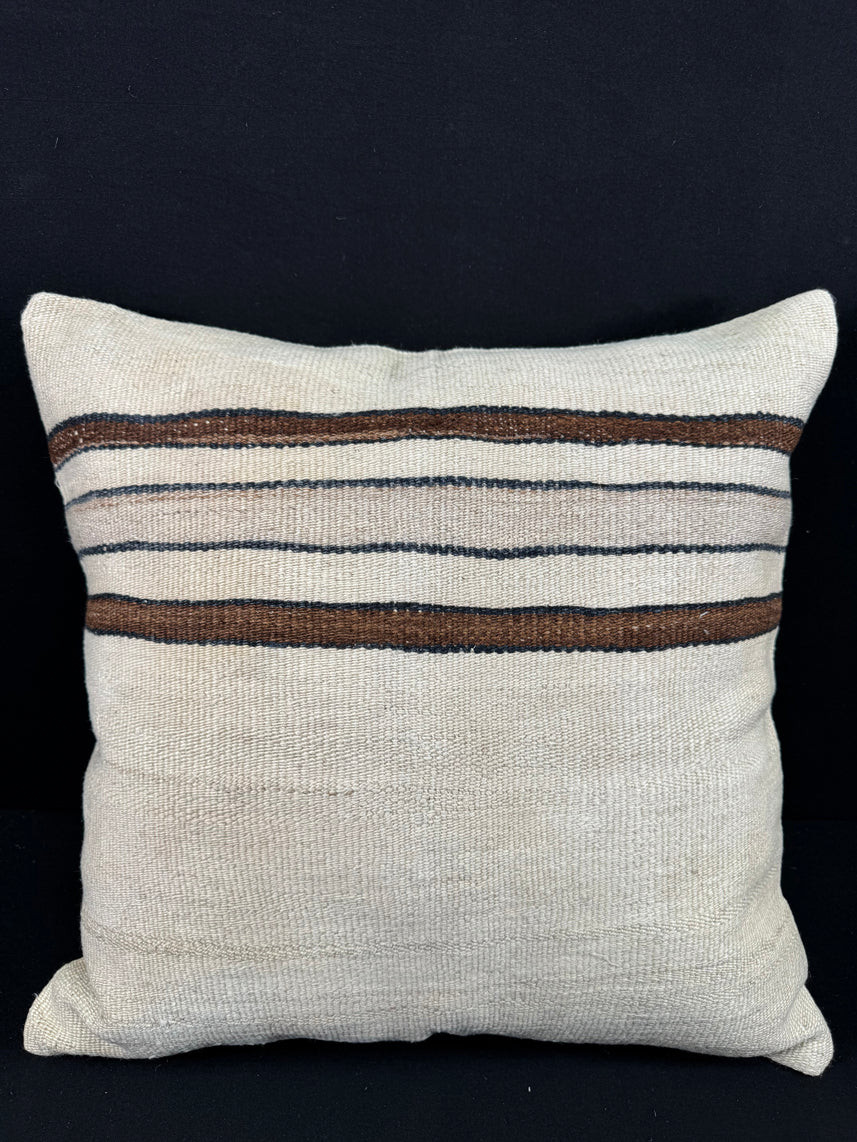 Turkish Hemp Pillow Cushion Natural Beige Brown Pillow Cushion Cover 24x24 #30382