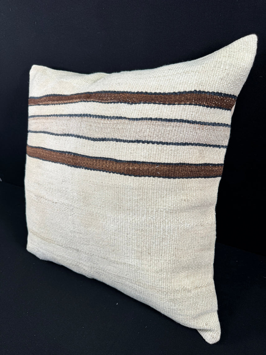 Turkish Hemp Pillow Cushion Natural Beige Brown Pillow Cushion Cover 24x24 #30382