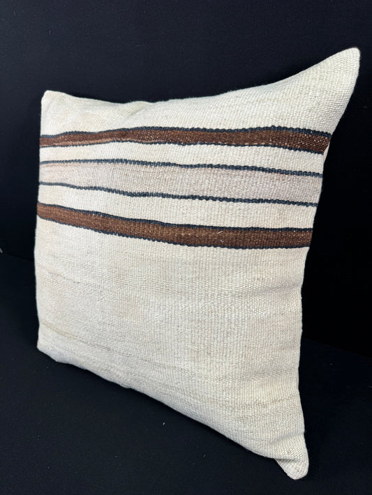 Turkish Hemp Pillow Cushion Natural Beige Brown Pillow Cushion Cover 24x24 #30382