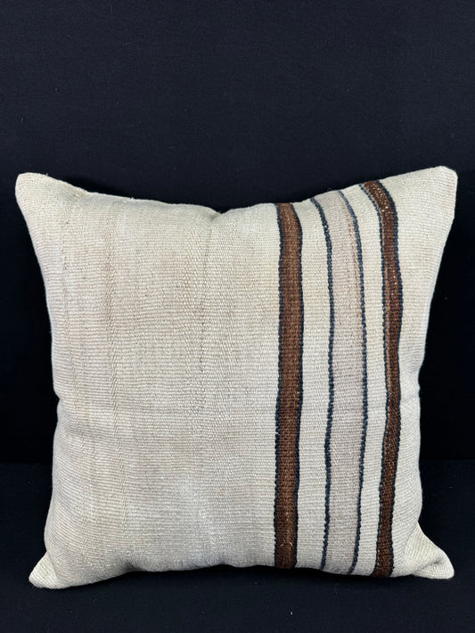 Turkish Hemp Pillow Cushion Natural Beige Brown Pillow Cushion Cover 24x24 #30382