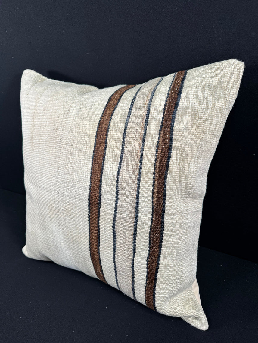 Turkish Hemp Pillow Cushion Natural Beige Brown Pillow Cushion Cover 24x24 #30382