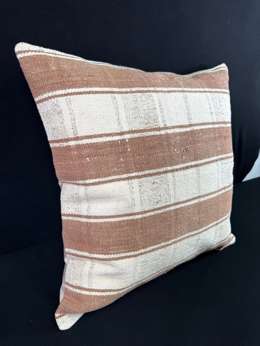 Turkish Hemp Pillow Cushion Natural Beige Brown Pillow Cushion Cover 24x24 #30343