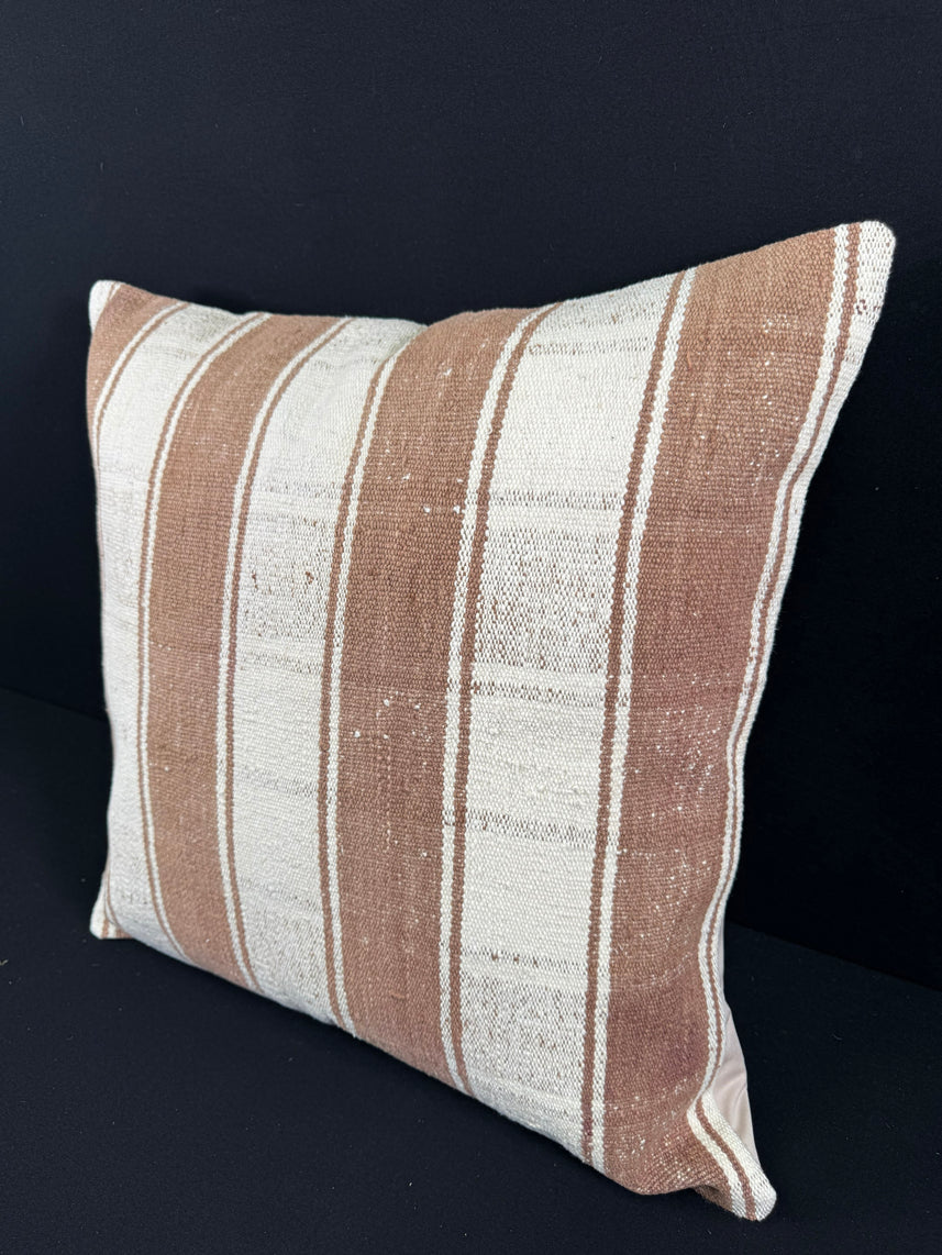 Turkish Hemp Pillow Cushion Natural Beige Brown Pillow Cushion Cover 24x24 #30343