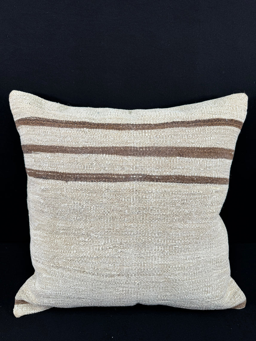 Turkish Hemp Pillow Cushion Natural Beige Brown Pillow Cushion Cover 24x24 #30369