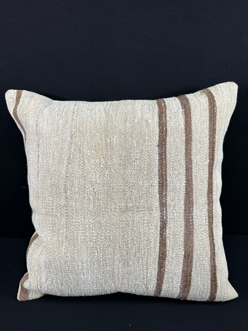 Turkish Hemp Pillow Cushion Natural Beige Brown Pillow Cushion Cover 24x24 #30369
