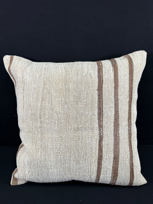 Turkish Hemp Pillow Cushion Natural Beige Brown Pillow Cushion Cover 24x24 #30369