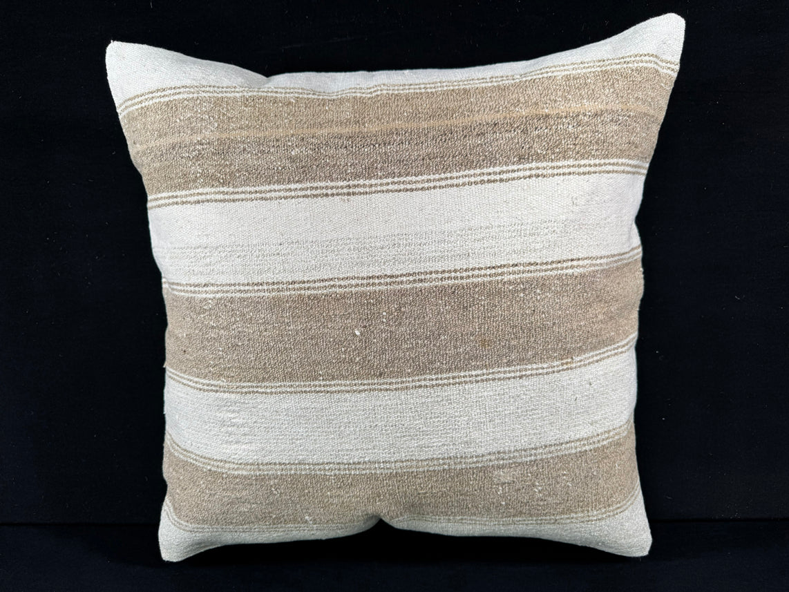 Turkish Hemp Pillow Cushion Natural Beige Brown Pillow Cushion Cover 24x24 #30368