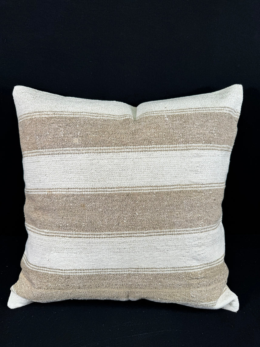 Turkish Hemp Pillow Cushion Natural Beige Brown Pillow Cushion Cover 24x24 #30368