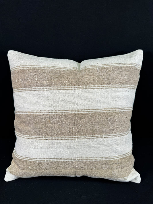 Turkish Hemp Pillow Cushion Natural Beige Brown Pillow Cushion Cover 24x24 #30368