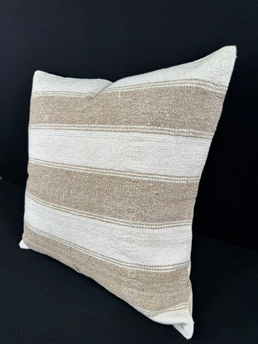 Turkish Hemp Pillow Cushion Natural Beige Brown Pillow Cushion Cover 24x24 #30368