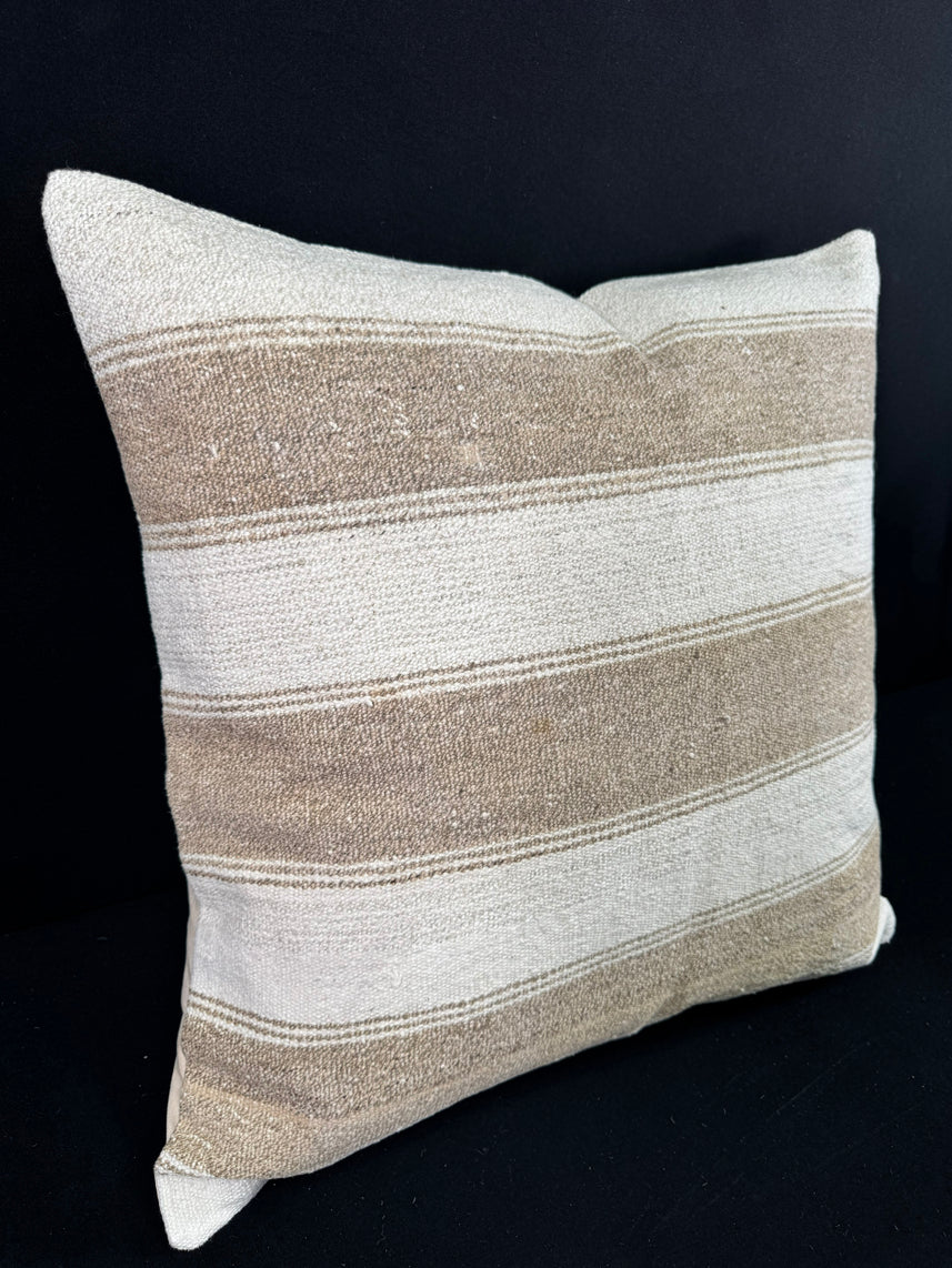 Turkish Hemp Pillow Cushion Natural Beige Brown Pillow Cushion Cover 24x24 #30368