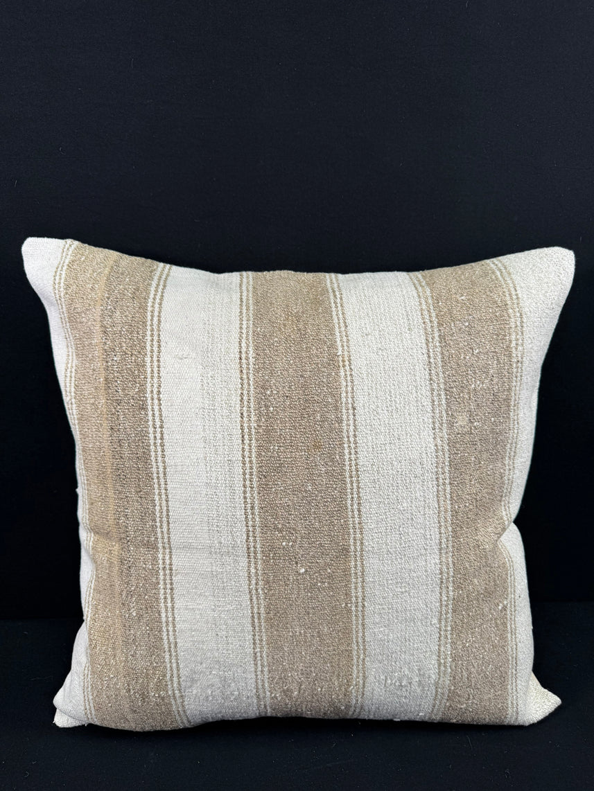 Turkish Hemp Pillow Cushion Natural Beige Brown Pillow Cushion Cover 24x24 #30368