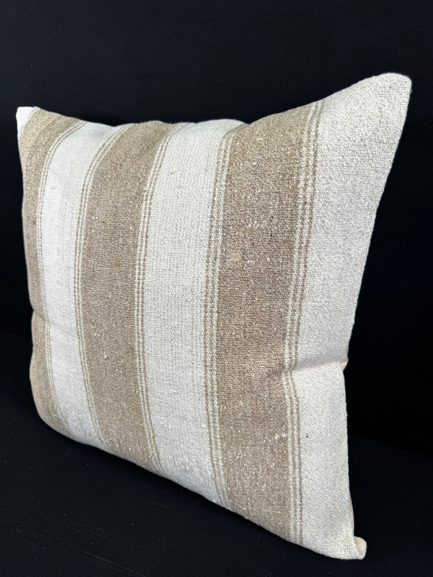 Turkish Hemp Pillow Cushion Natural Beige Brown Pillow Cushion Cover 24x24 #30368