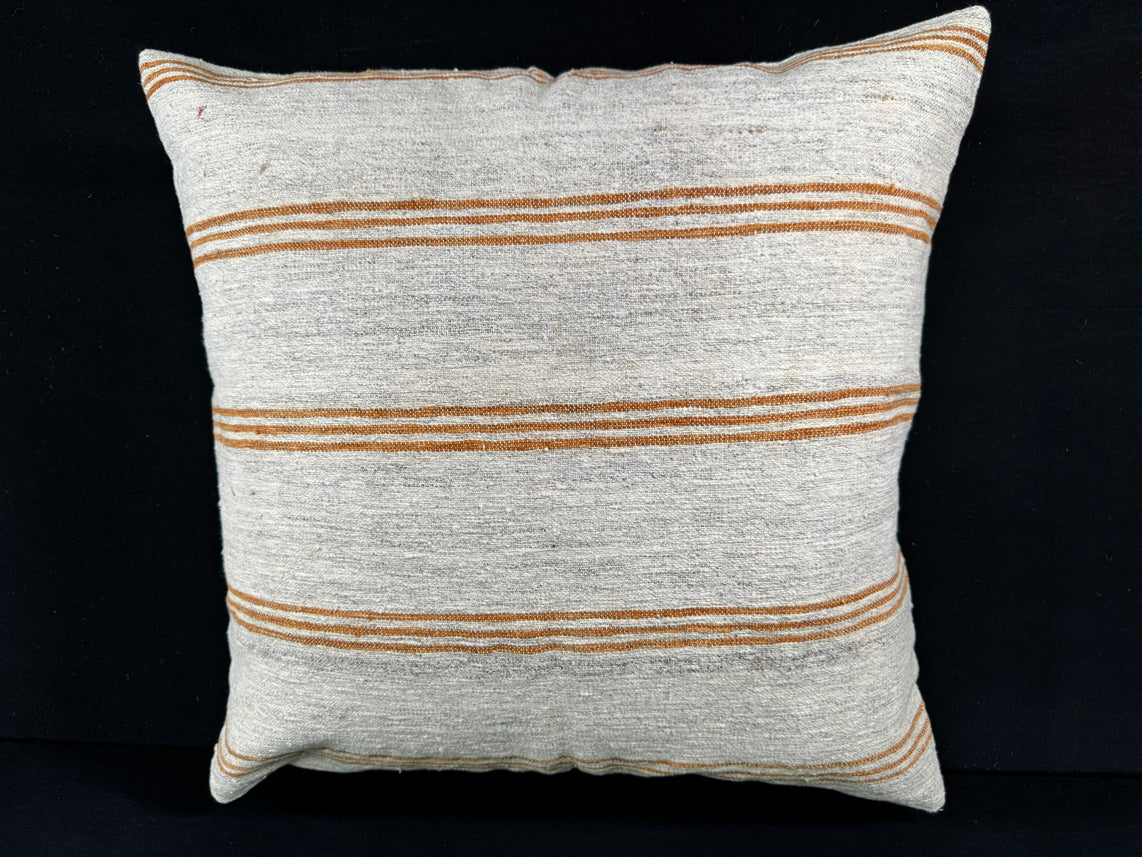 Turkish Hemp Pillow Cushion Natural Beige Rust Pillow Cushion Cover 24x24 #30340
