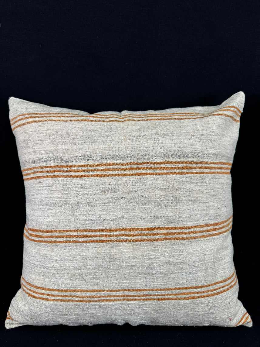 Turkish Hemp Pillow Cushion Natural Beige Rust Pillow Cushion Cover 24x24 #30340
