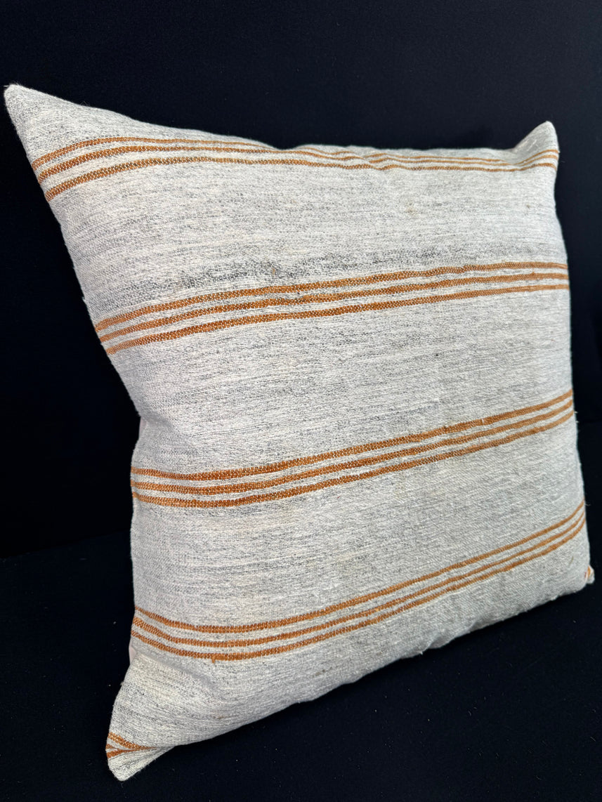 Turkish Hemp Pillow Cushion Natural Beige Rust Pillow Cushion Cover 24x24 #30340