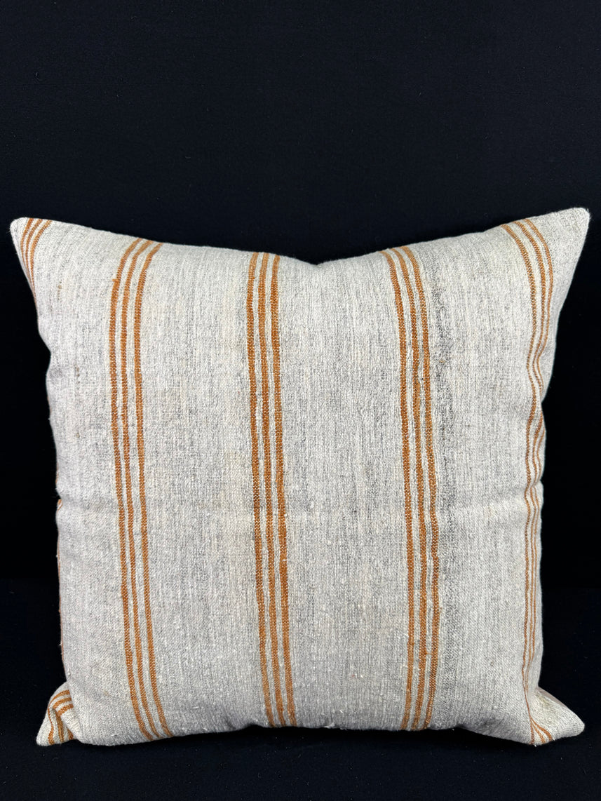 Turkish Hemp Pillow Cushion Natural Beige Rust Pillow Cushion Cover 24x24 #30340