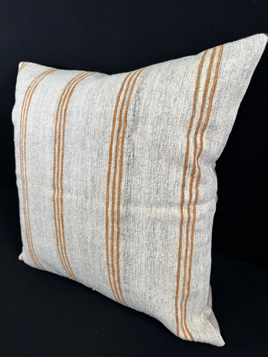 Turkish Hemp Pillow Cushion Natural Beige Rust Pillow Cushion Cover 24x24 #30340
