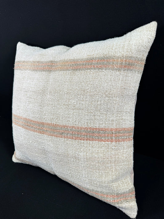 Turkish Hemp Pillow Cushion Natural Beige Rust Pillow Cushion Cover 24x24 #30344