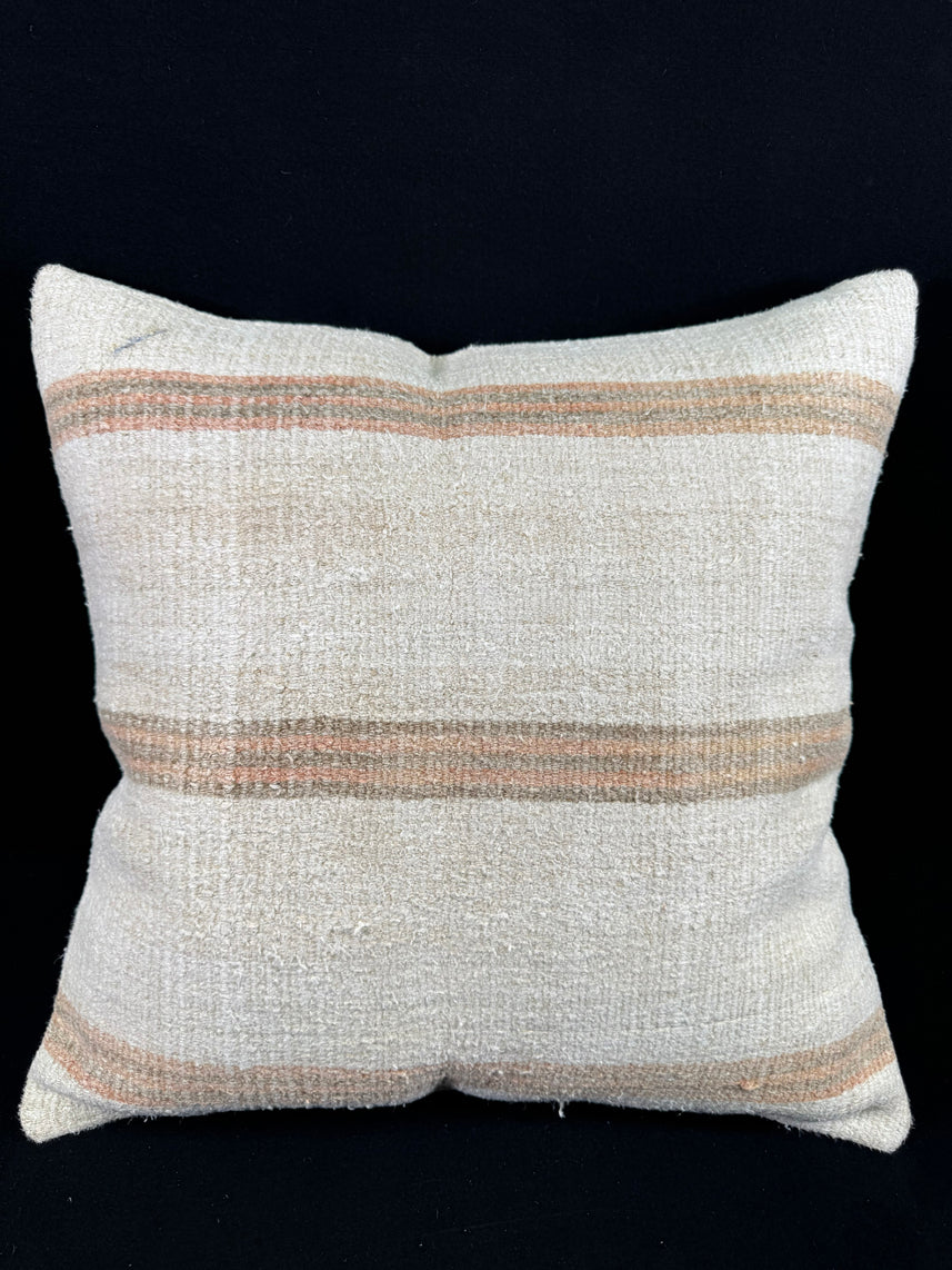 Turkish Hemp Pillow Cushion Natural Beige Rust Pillow Cushion Cover 24x24 #30348
