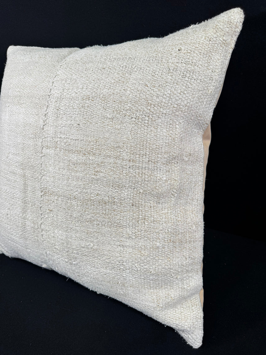Turkish Hemp Pillow Cushion Natural Beige Pillow Cushion Cover 24x24 #30372