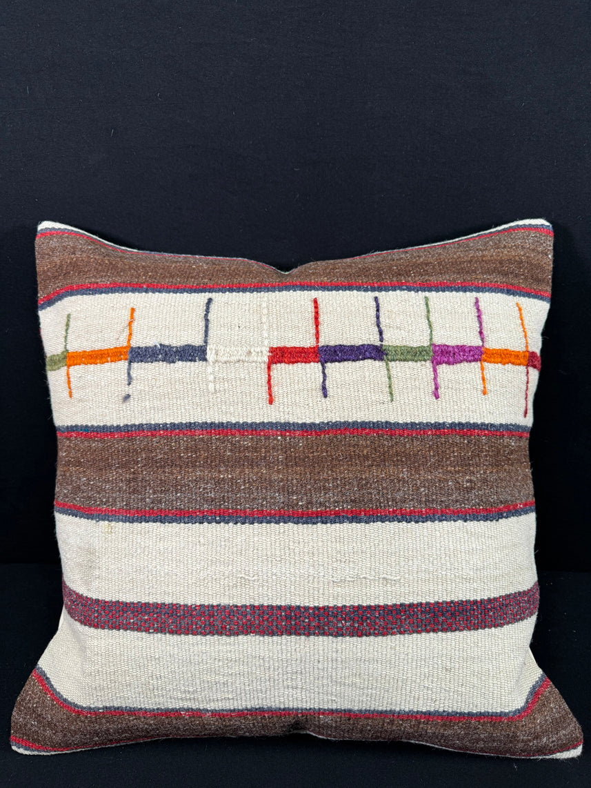 Turkish Hemp Pillow Cushion Natural Beige Brown Pillow Cushion Cover 24x24 #30383