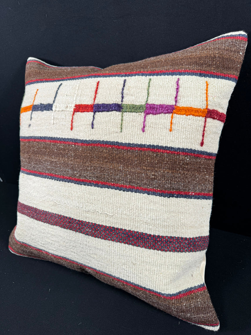 Turkish Hemp Pillow Cushion Natural Beige Brown Pillow Cushion Cover 24x24 #30383